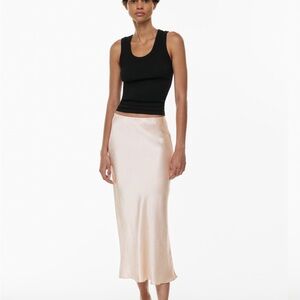 Aritzia Babaton Slip Satin Maxi Skirt (Denude, 4)